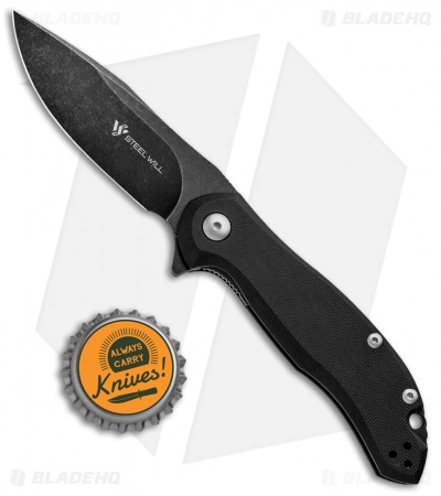 Steel Will Lanner Liner Lock Knife Black G-10 (3.25" Black Stonewash) F35M-09 