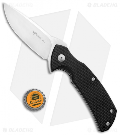 Steel Will Plague Doctor Mini Liner Lock Knife Black G-10 (3.4" Satin) F16M-01