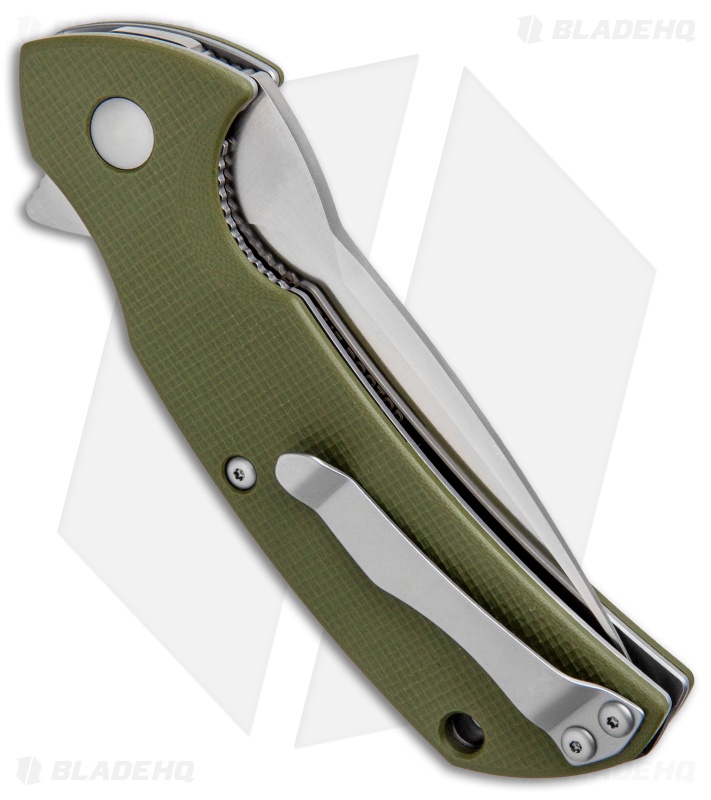 Steel Will Plague Doctor Mini Liner Lock Knife OD Green G-10 (3.4" Satin) 