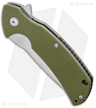Steel Will Plague Doctor Mini Liner Lock Knife OD Green G-10 (3.4" Satin) 