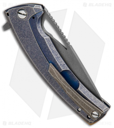 TK Knives Kyre Custom Frame Lock Knife Blue Titanium (3.5" Blasted)