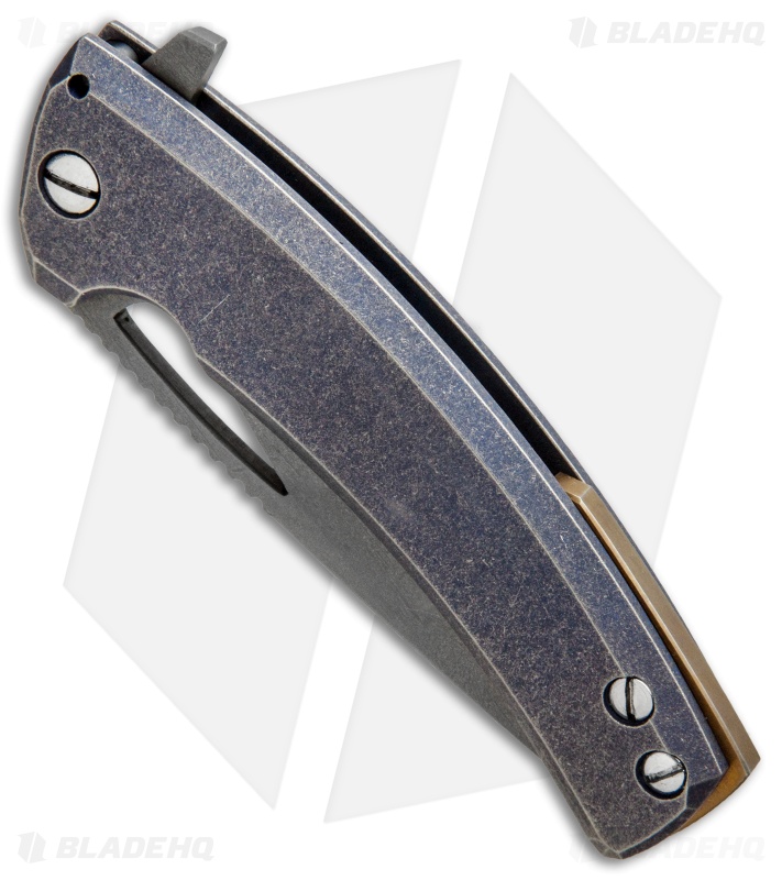 TK Knives Kyre Custom Frame Lock Knife Blue Titanium (3.5" Blasted)