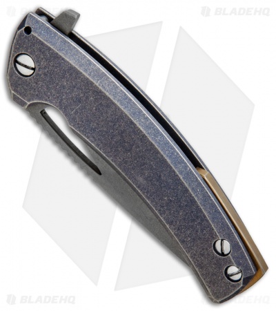 TK Knives Kyre Custom Frame Lock Knife Blue Titanium (3.5" Blasted)
