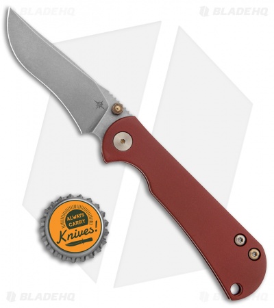 Toor Knives Chasm Frame Lock Knife Ruby Red Titanium (3" Stonewash)