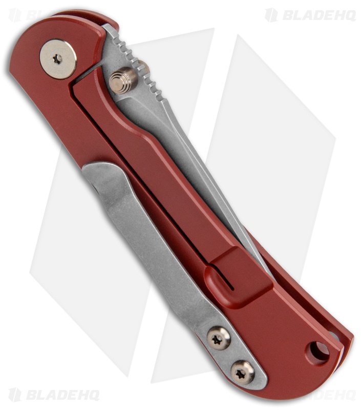 Toor Knives Chasm Frame Lock Knife Ruby Red Titanium (3" Stonewash)