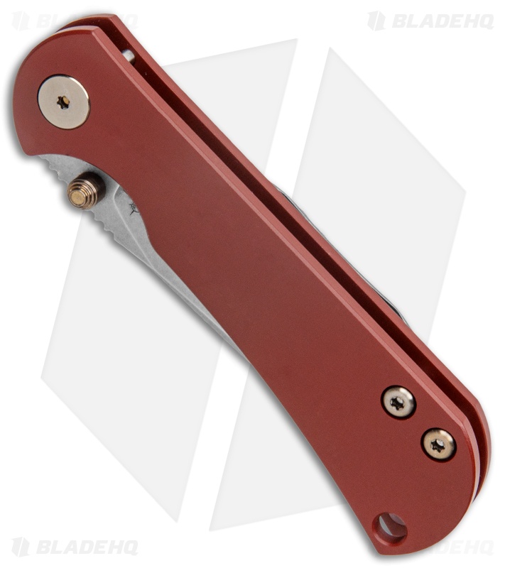 Toor Knives Chasm Frame Lock Knife Ruby Red Titanium (3" Stonewash)
