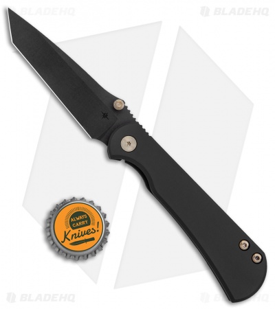 Toor Knives Merchant Tanto Frame Lock Knife Stonewashed Titanium (3.4" Black)