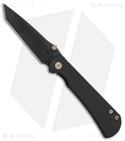 Toor Knives Merchant Tanto Frame Lock Knife Stonewashed Titanium (3.4" Black)