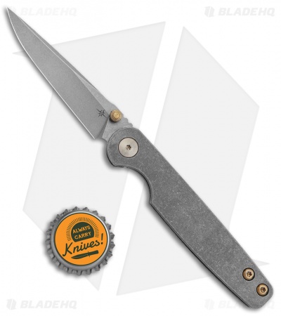 Toor Knives Suitor Frame Lock Knife Stonewashed Titanium (3" Stonewashed)