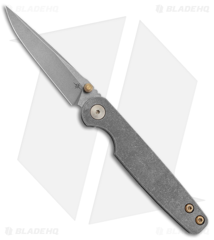 Toor Knives Suitor Frame Lock Knife Stonewashed Titanium (3" Stonewashed)