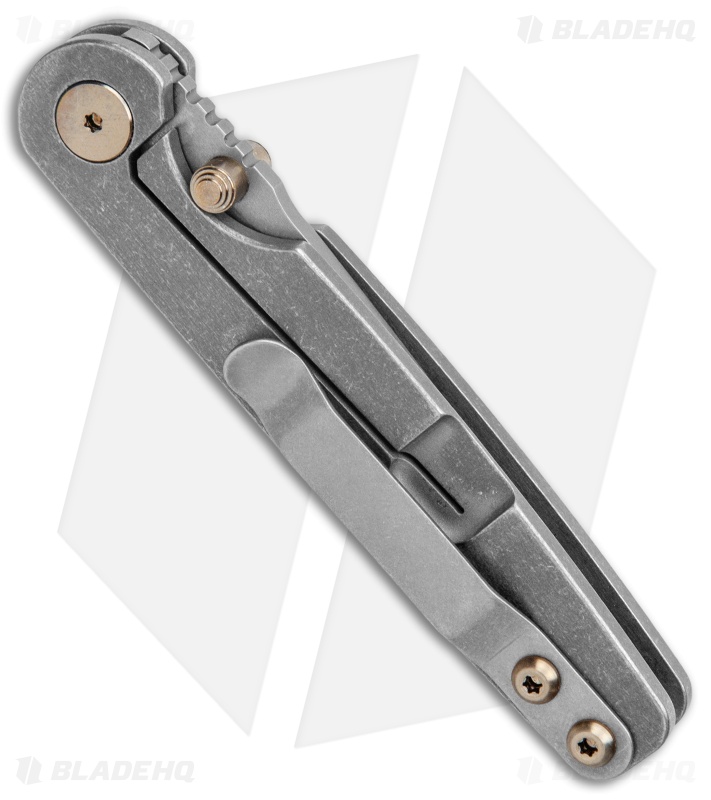 Toor Knives Suitor Frame Lock Knife Stonewashed Titanium (3" Stonewashed)