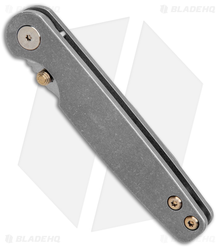 Toor Knives Suitor Frame Lock Knife Stonewashed Titanium (3" Stonewashed)