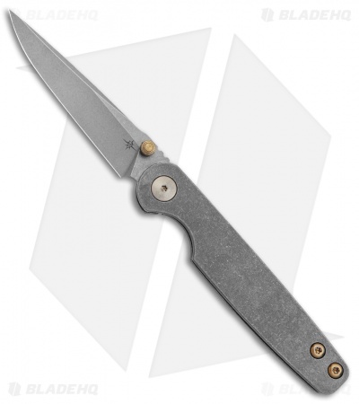 Toor Knives Suitor Frame Lock Knife Stonewashed Titanium (3" Stonewashed)