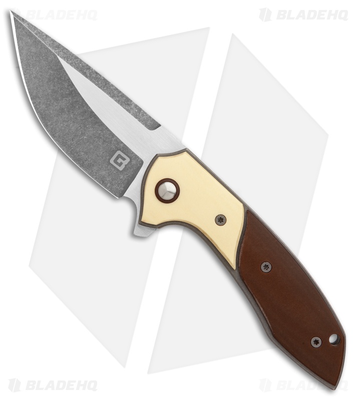 TuffKnives Geoff Blauvelt Custom Catalyst V Knife Antique/Butterscotch Micarta