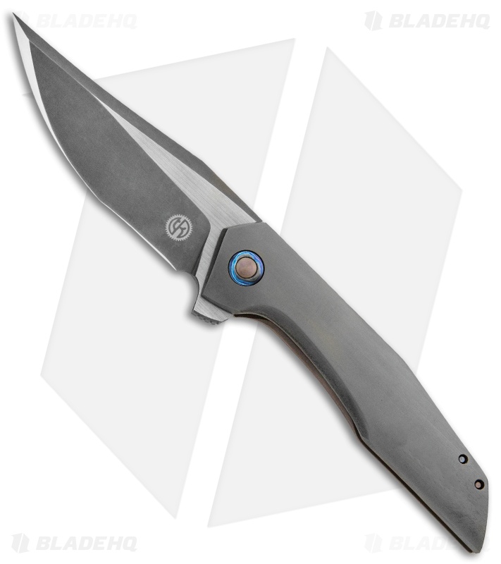 TuffKnives Geoff Blauvelt Custom Deadite Flipper Knife Zirc/Ti (3.5" Two-Tone)