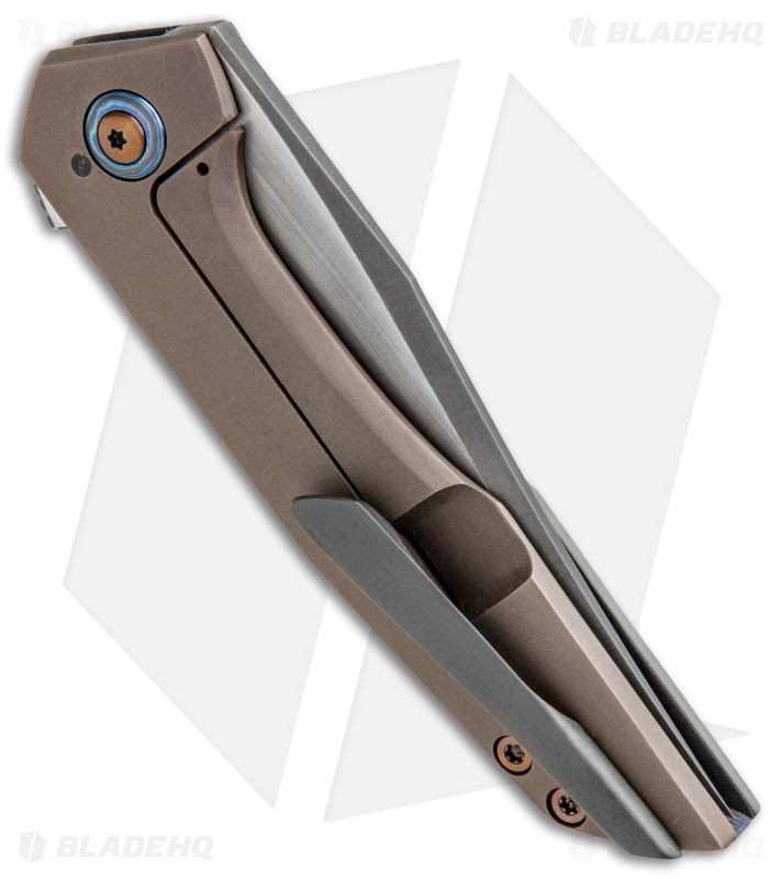 TuffKnives Geoff Blauvelt Custom Deadite Flipper Knife Zirc/Ti (3.5" Two-Tone)