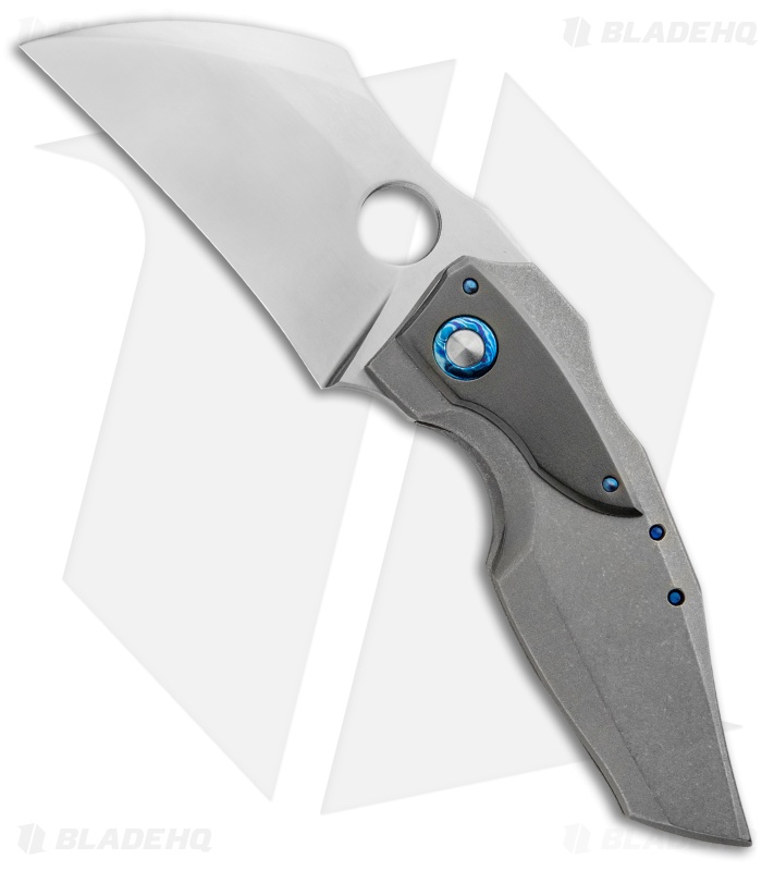 TuffKnives Geoff Blauvelt Custom Death Claw Knife Ti/Zirc (2.8" Hand Satin) 