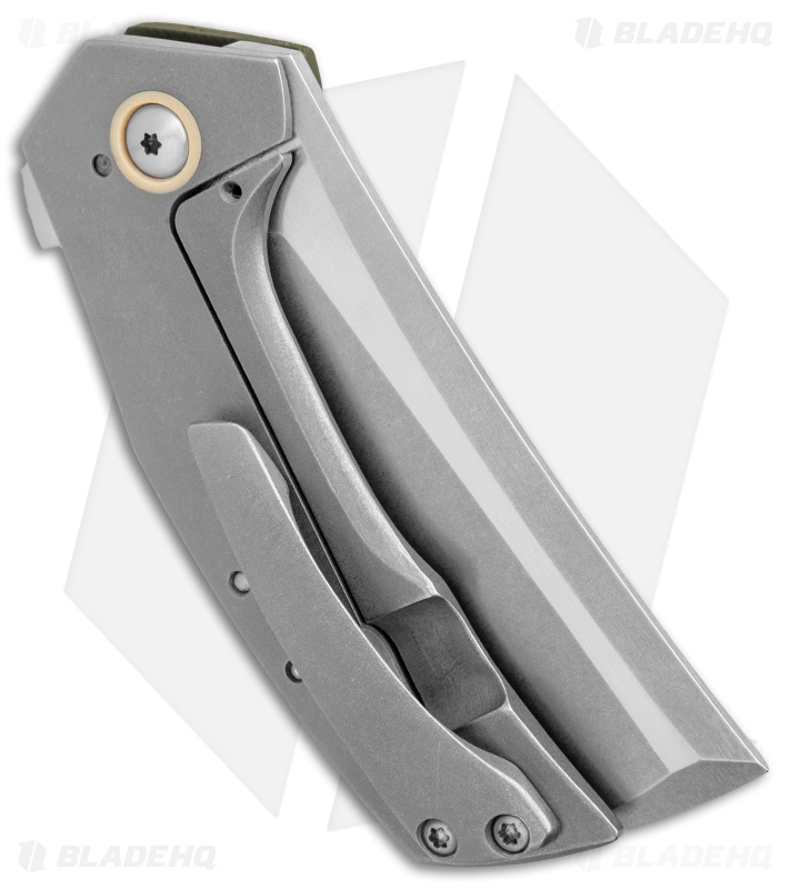 TuffKnives Geoff Blauvelt Custom Mini Nakiri Knife WH Micarta/OD G-10 (3" SW)
