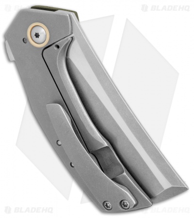 TuffKnives Geoff Blauvelt Custom Mini Nakiri Knife WH Micarta/OD G-10 (3" SW)