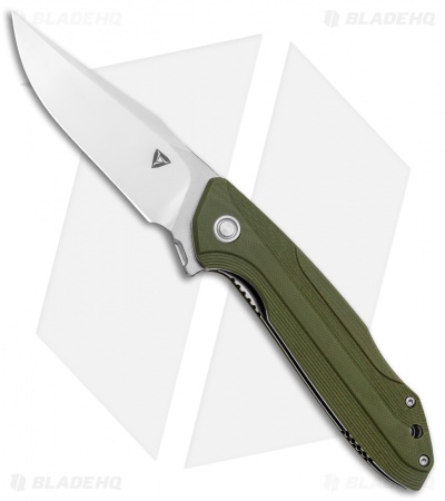 TuyaKnife Bruiser Liner Lock Knife Green Micarta (Satin) 1601 EW