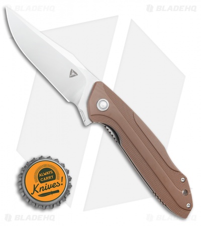 TuyaKnife Bruiser Liner Lock Knife Brown G-10 (3.5" Satin) 1601 GW