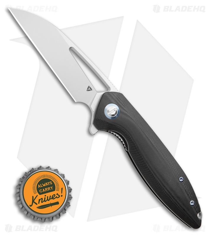 TuyaKnife Cebu Liner Lock Knife Black G-10 (3.4" Satin) T1602 BG
