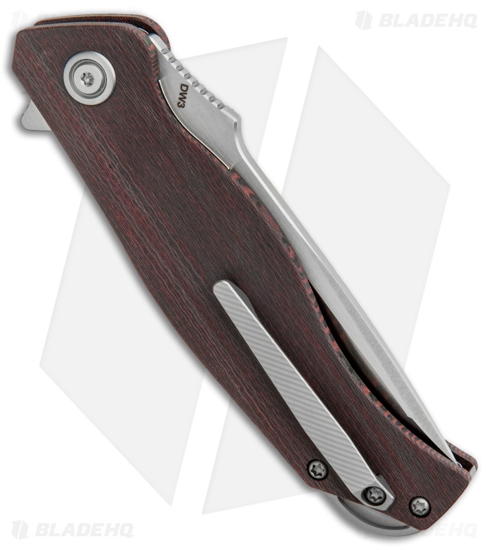 TuyaKnife Envy 3 Liner Lock Knife + Boot Knife Crosscut Red CF (3.25" Satin)