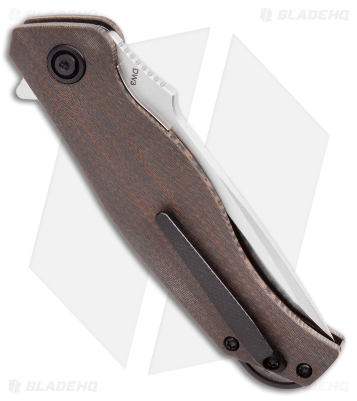 TuyaKnife Envy 3 Liner Lock Knife Crosscut Brown CF (Satin) 1711A