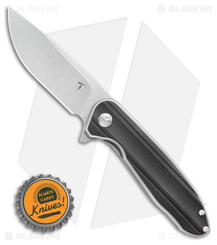 TuyaKnife Talisman Liner Lock Knife Black G-10 (3.5" Stonewash) R001B