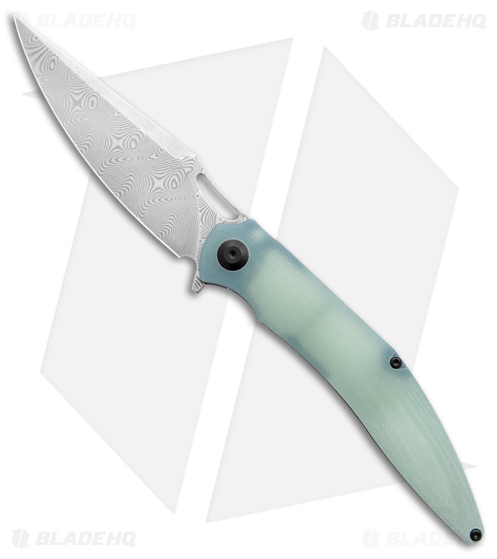 VDK Vesta Liner Lock Knife Jade G-10 (4" Damascus)