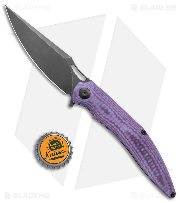 VDK Vesta | Liner Lock Knife | Purple G-10 + DLC - Blade HQ