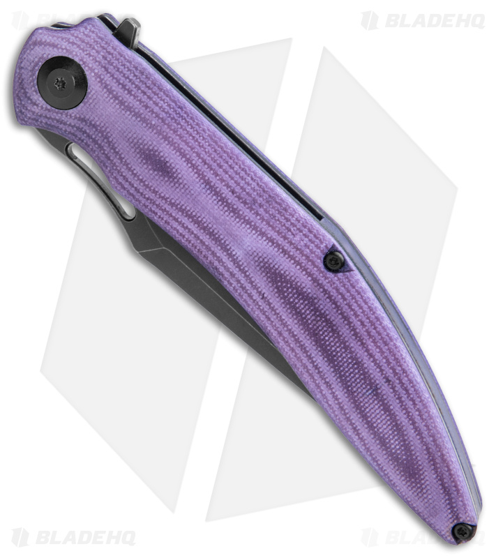 VDK Vesta | Liner Lock Knife | Purple G-10 + DLC - Blade HQ
