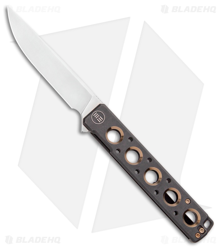 WE Knife Co. Zinker Miscreant Frame Lock Knife Black/Gold Ti (4" Satin) 913A