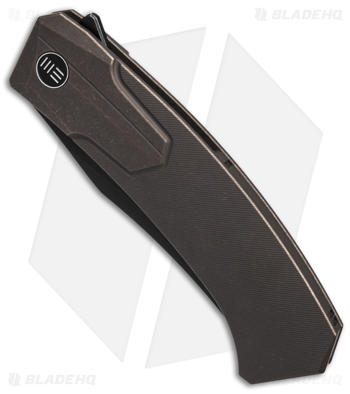 WE Knife Co. Shuddan Frame Lock Knife Bronze Titanium (3.48" Black SW) WE21015-3
