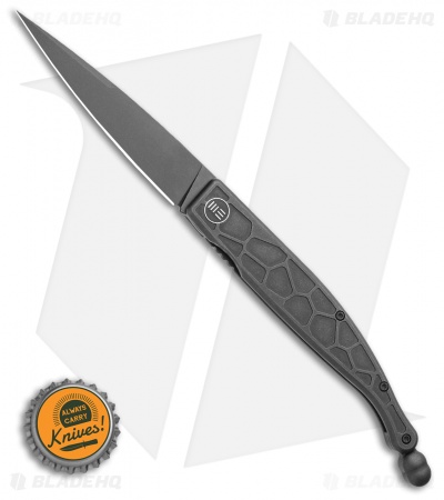 WE Knife Co. Roman Frame Lock Black Ti (4.00"  Black SW) 2008C