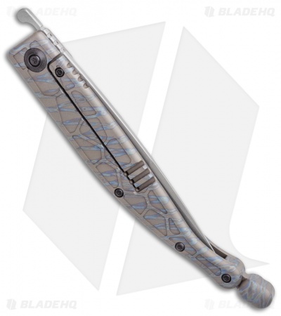 WE Knife Co. Roman Frame Lock Blue Flamed Gray Titanium (4.00"  SW) 2008D