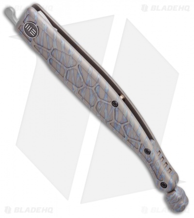 WE Knife Co. Roman Frame Lock Blue Flamed Gray Titanium (4.00"  SW) 2008D