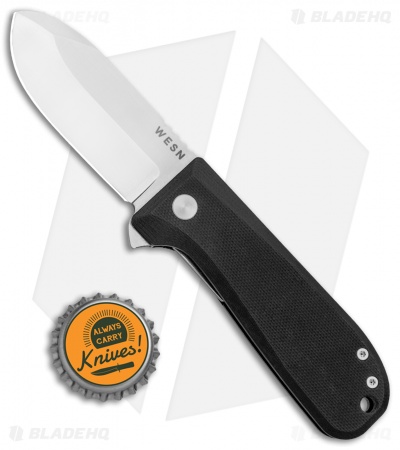 Wesn Goods Allman Liner Lock Knife Black G-10 (2.75" Satin) WESN041