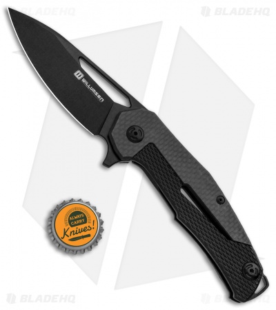 Willumsen Copenhagen Chibs Frame Lock Flipper Knife Black Ti/CF (3.5" Black)