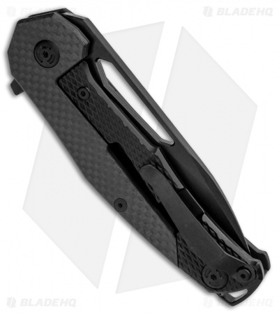 Willumsen Copenhagen Chibs Frame Lock Flipper Knife Black Ti/CF (3.5" Black)