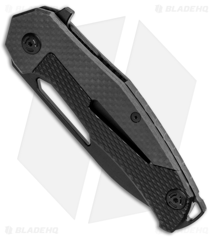 Willumsen Copenhagen Chibs Frame Lock Flipper Knife Black Ti/CF (3.5" Black)