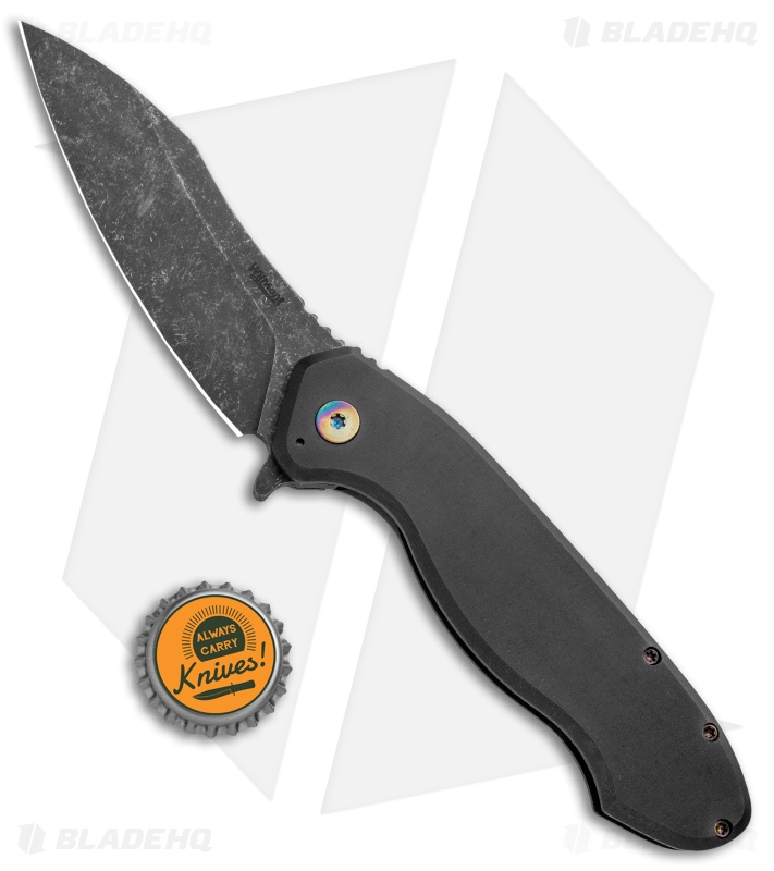 Wilmont Knives Custom Skarn Frame Lock Knife Titanium (3.8" Black Stonewash)