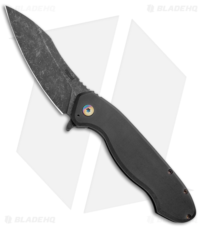 Wilmont Knives Custom Skarn Frame Lock Knife Titanium (3.8" Black Stonewash)