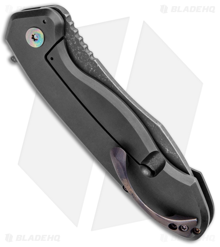 Wilmont Knives Custom Skarn Frame Lock Knife Titanium (3.8" Black Stonewash)