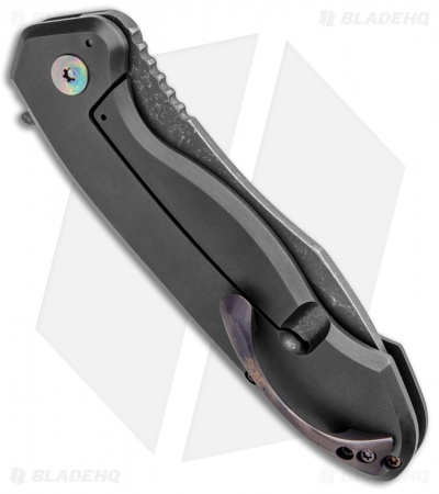 Wilmont Knives Custom Skarn Frame Lock Knife Titanium (3.8" Black Stonewash)