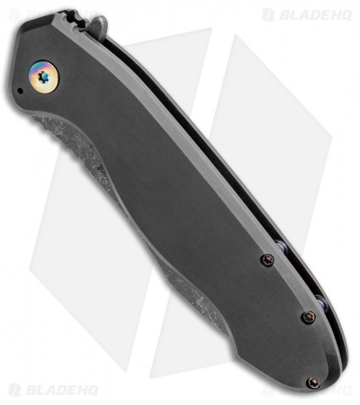 Wilmont Knives Custom Skarn Frame Lock Knife Titanium (3.8" Black Stonewash)