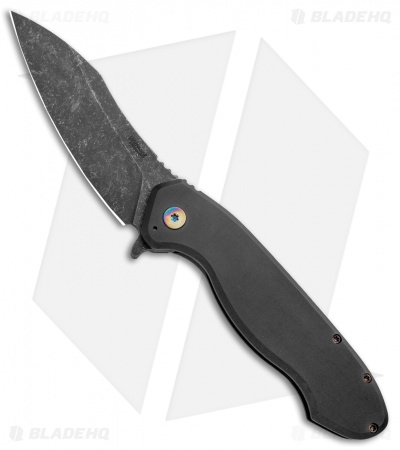 Wilmont Knives Custom Skarn Frame Lock Knife Titanium (3.8" Black Stonewash)