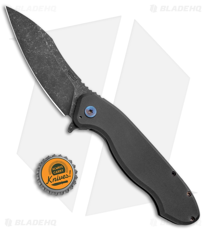 Wilmont Knives Custom Skarn Frame Lock Knife Titanium (3.8" Black Stonewash)