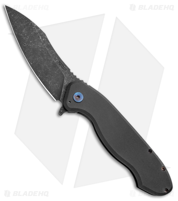 Wilmont Knives Custom Skarn Frame Lock Knife Titanium (3.8" Black Stonewash)
