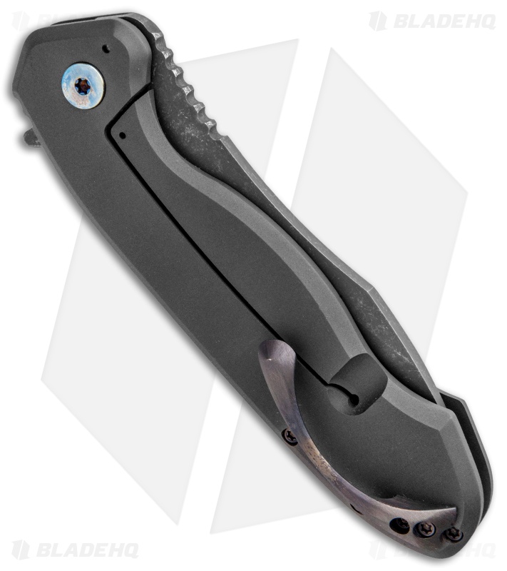 Wilmont Knives Custom Skarn Frame Lock Knife Titanium (3.8" Black Stonewash)